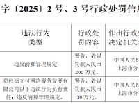 杉德支付被罚200万元：违反清算管理规定